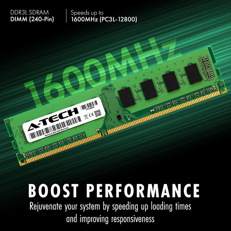 A-Tech 8GB RAM for Dell Inspiron 3250, 3650, 3655, 3656 Desktop | DDR3/DDR3L 1600MHz PC3L-12800 DIMM 2Rx8 1.35V 240-Pin Non-ECC UDIMM Memory Upgrade - Image 2